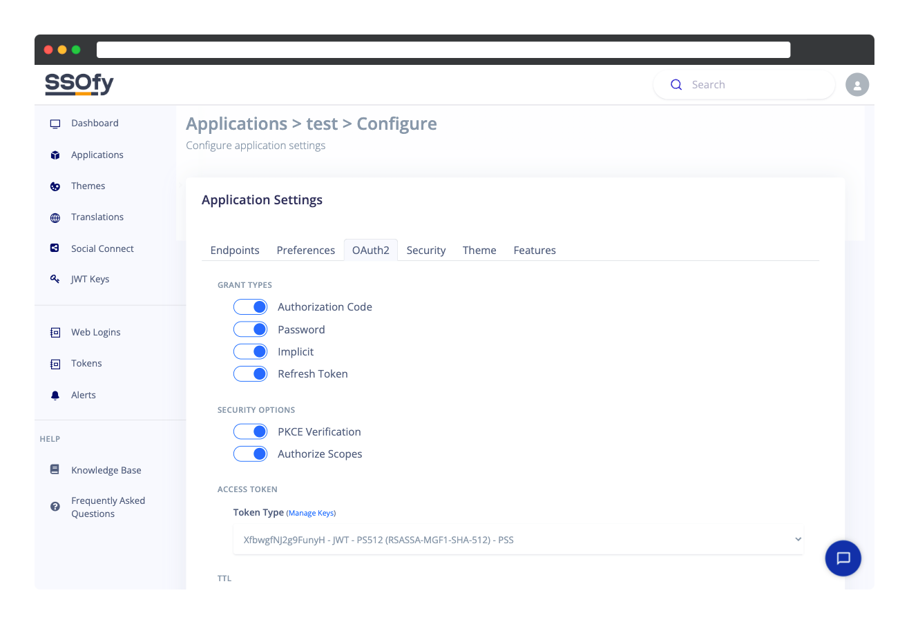 Configurations Page